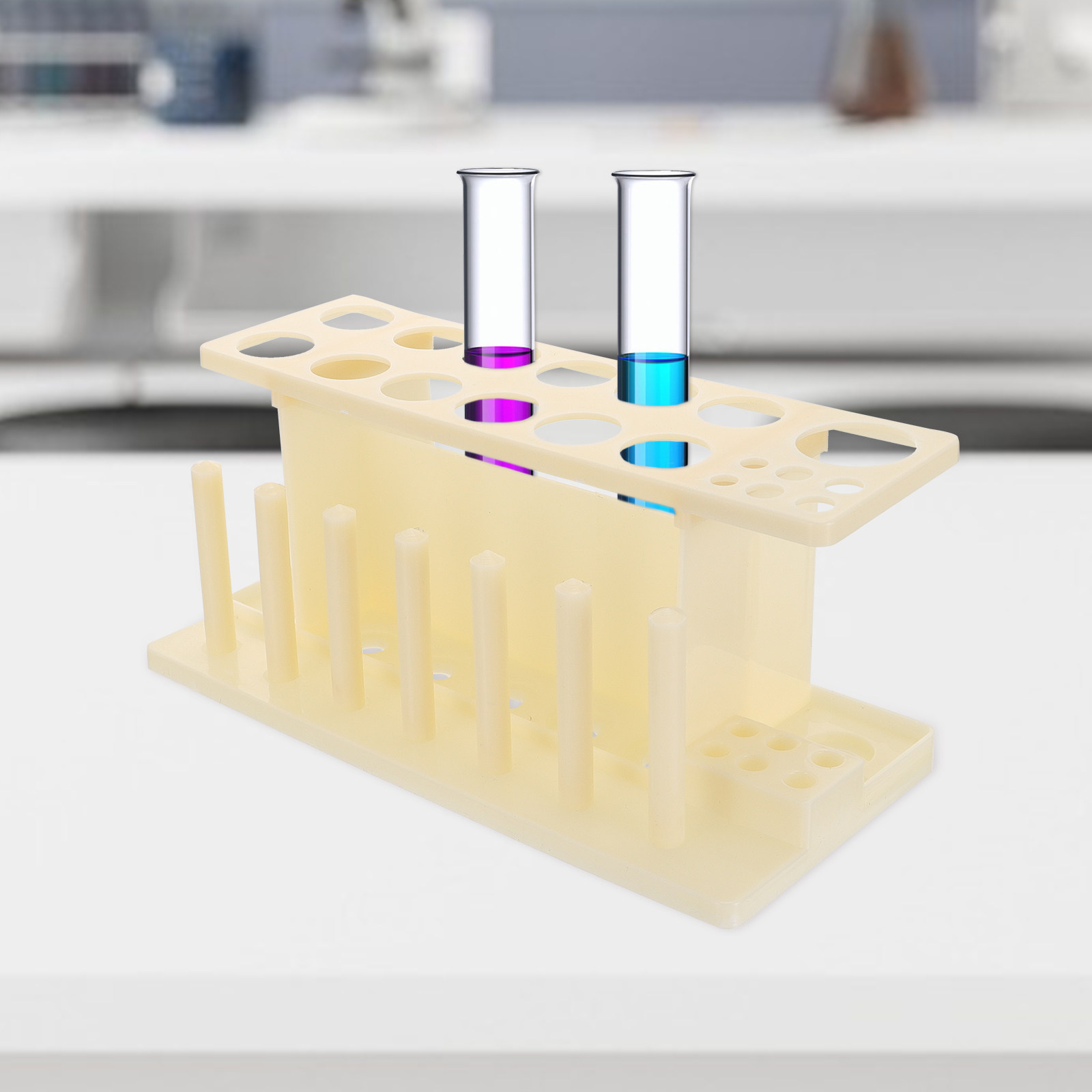 Lab Equipment - 試験管立て、木製ラボ用棚、学校の教材、専門的な研究室や教室に必要な備品。