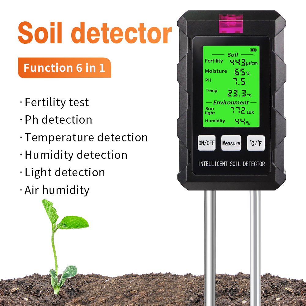 Ph Meter Digital Water Tester - 6 in 1 デジタル土壌テスター多機能土壌 PH 検出器水分肥沃度