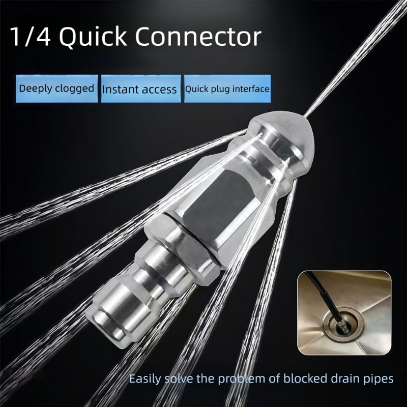 Vacuum Chamber Kit With Pump - ウォータージェット高圧スプレーノズル下水道清掃用1/4インチステンレス鋼高圧洗浄機クイックプラグ排水ホースノズルツール水
