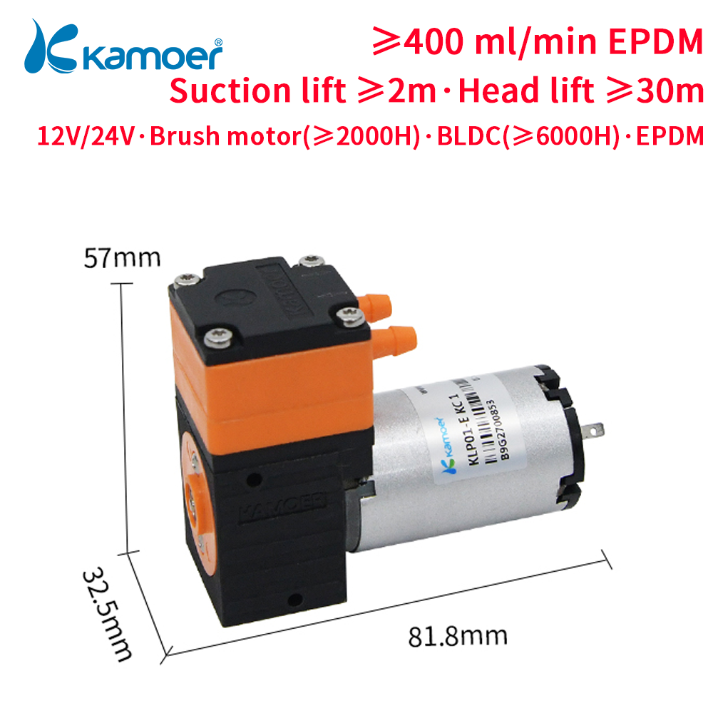 Mini Peristaltic Pump 12V - Kamoer-ミニ高流量ダイヤフラム液体ポンプ,400ml/分,12v 24v,DCモーター油圧,3 bar,実験室および排水用62db,klp01