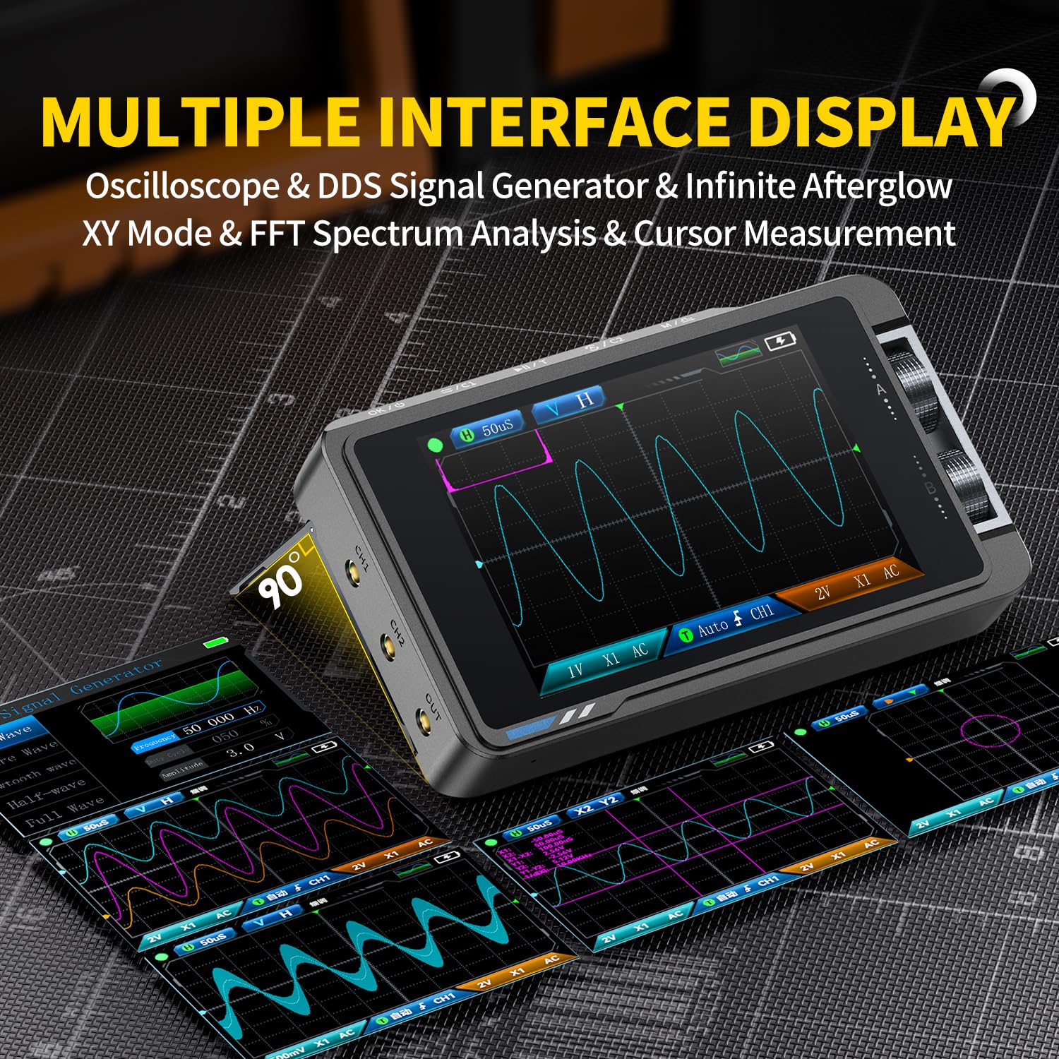FNIRSI DS215H デジタルオシロスコープ。2チャン - Fnirsi Digital Oscilloscope Handheld のレビューと価格
