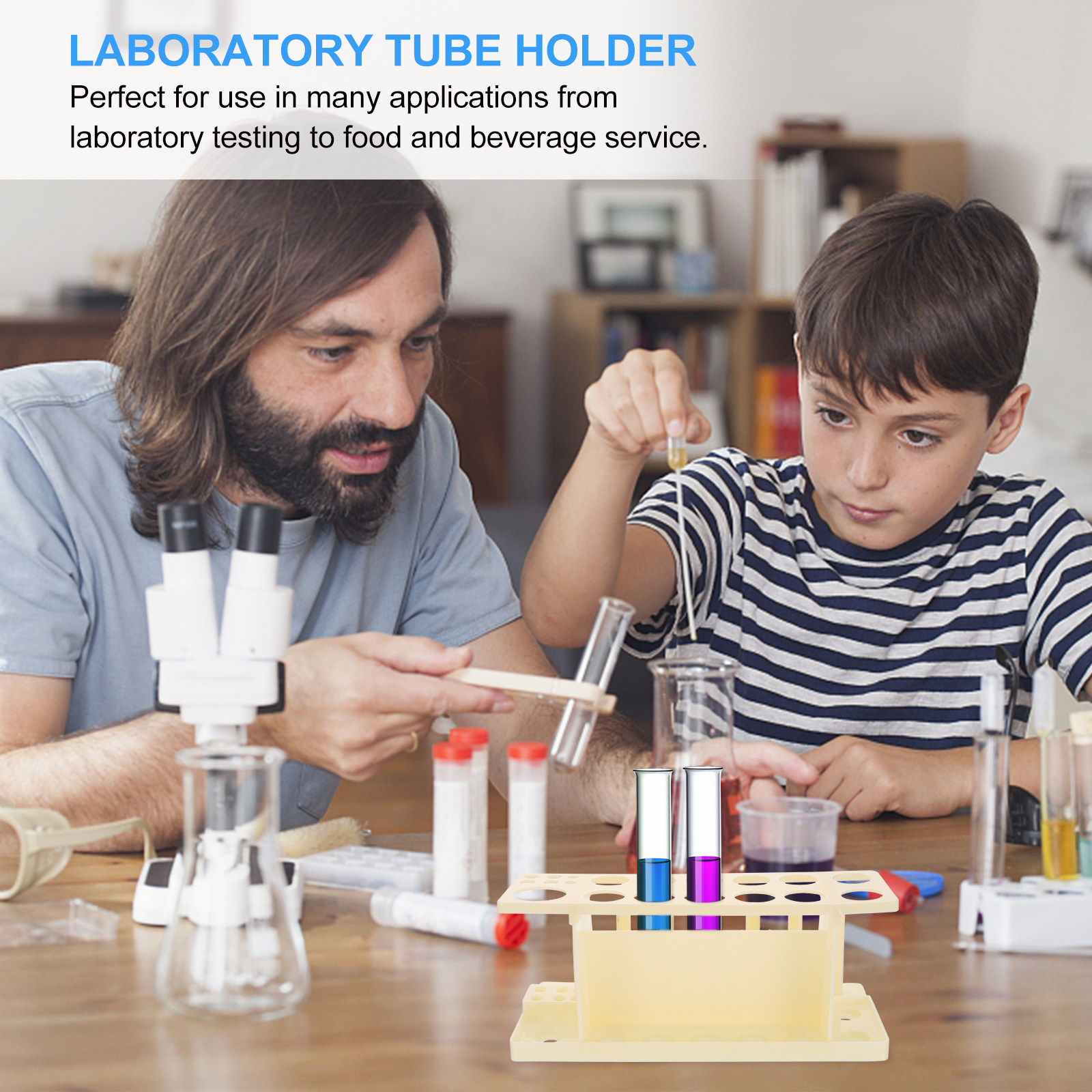 試験管立て、木製ラボ用棚、学校の教材、専門的な研究室や教室に - Lab Equipment のレビューと価格