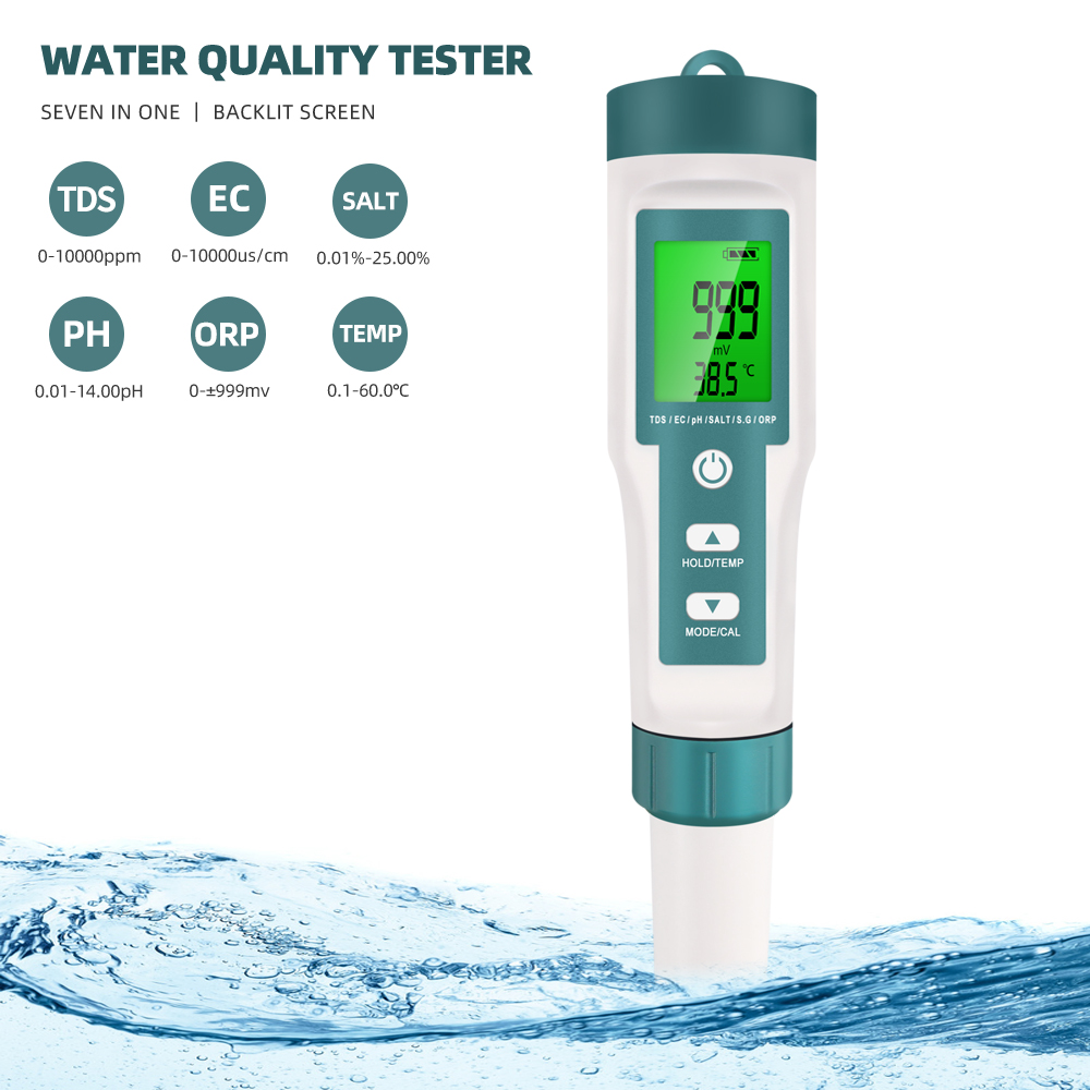 7 in 1 PH TDS EC ORP 塩分 S.G TE - Ph Meter Digital Water Tester のレビューと価格