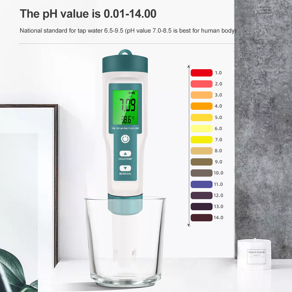 7 in 1 PH TDS EC ORP 塩分 S.G TE - Ph Meter Digital Water Tester のレビューと価格