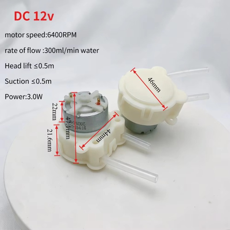 マイクロ蠕動ポンプ、DC12V、小型ミニサイズ、500、ギア - Mini Peristaltic Pump 12V のレビューと価格