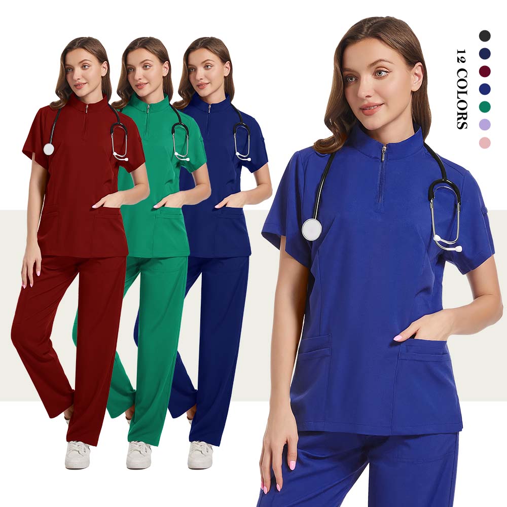 ストレッチスクラブ女性セット医療制服女性外科トップスパンツ歯 - Medical Supplies のレビューと価格