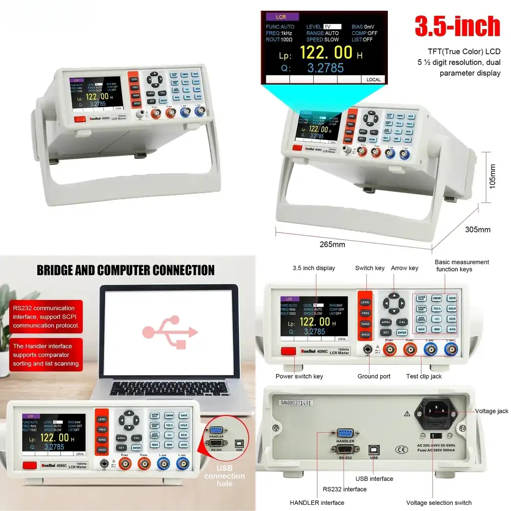 デジタルLCRメーター デスクトップ型静電容量抵抗インピーダ - Test Instruments のレビューと価格